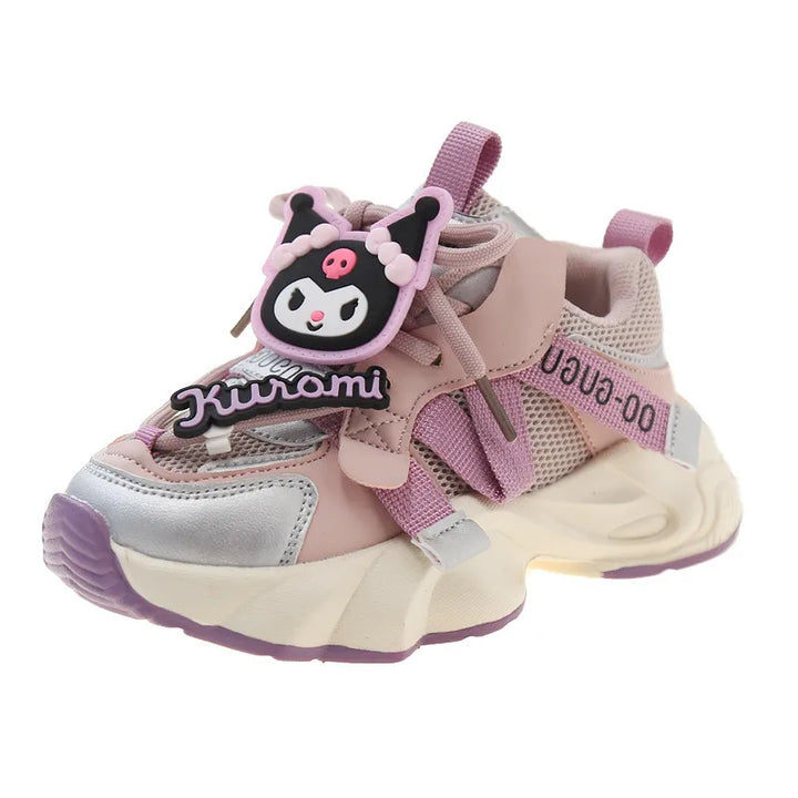 Cute Girl's Sneakers Cartoon Kuromi Melody Children Tennis Shoes Fashion Versatile Causal Classic Kids School Basketball Shoes