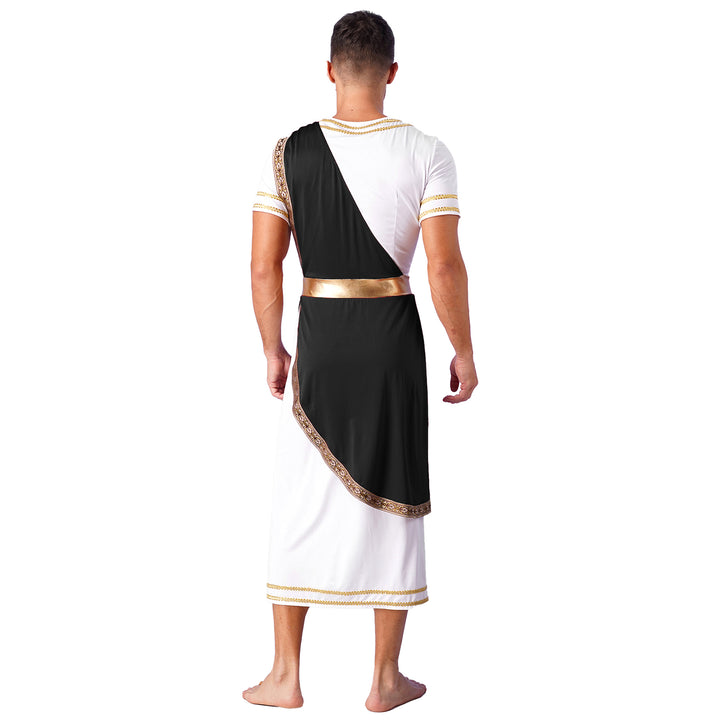 Halloween Men Ancient Greek Roman Toga Adults Retro Gold Cosplay Costume Long Robe Carnival Theme Party Fancy Dress Outfits