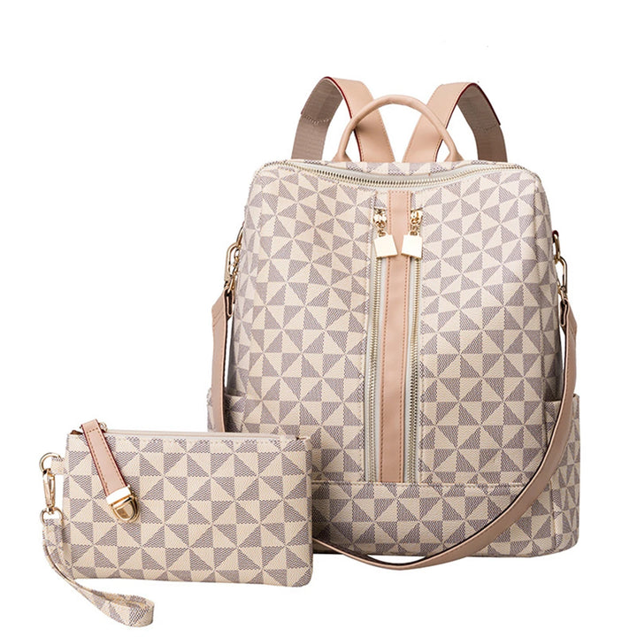 2pcs Backpack And Handbag Set, For Women, Waterproof Double Shoulder Crossbody Bag, Women's Travel Send Co