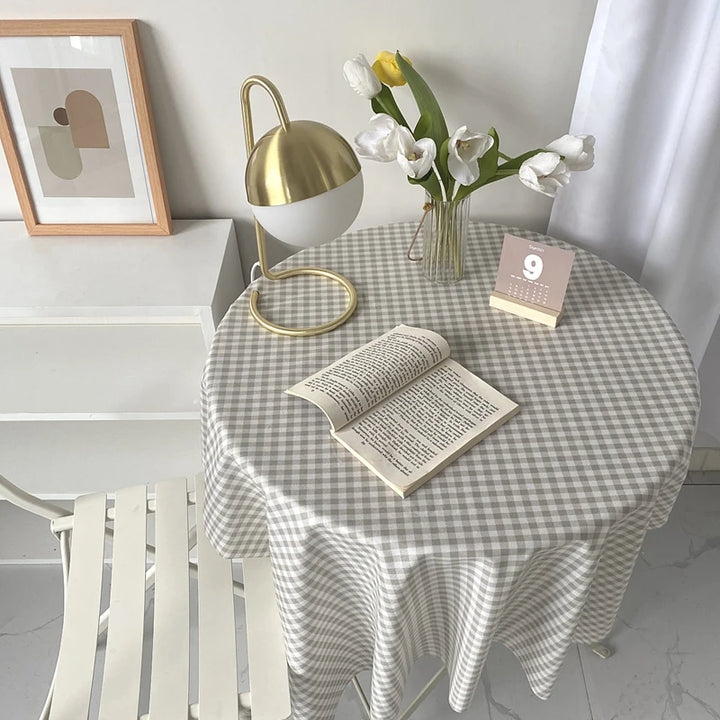Dustproof Plaid Table Cloth Korean Tablecloth Simple Dining Desk Cover Rectangle Photo Background Cloth Living Room Decor 식탁보