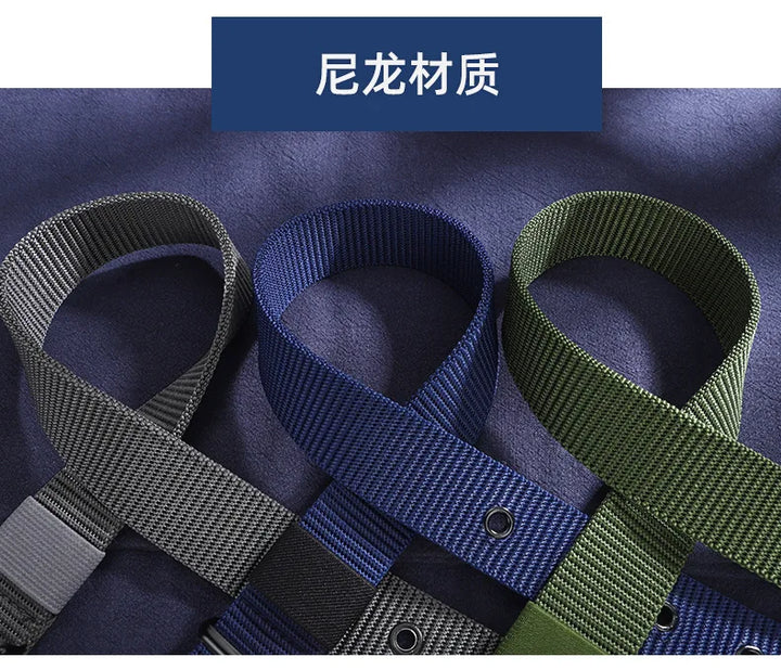 Men Belts Canvas Nylon Webbing Tactical Belt Fashion Casual Designer Unisex Belts High Quality Sports Strap