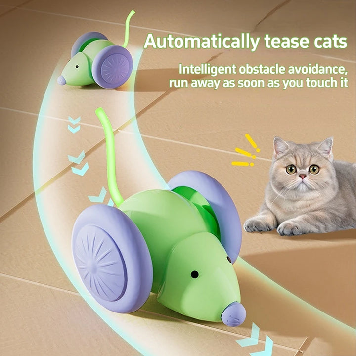 Pet Toys Interactive Cat Toy Electric Mouse Car Automatic Teaser Intelligent Obstacle Avoidance Pet Products Cat Accessories