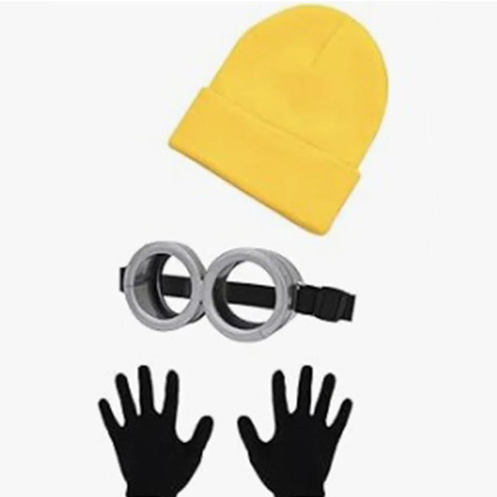 Halloween Party Costumes Little Yellow Man Cosplay Movie Cartoon Funny Dress Up Magical Thief Dad Gray Striped Scarf