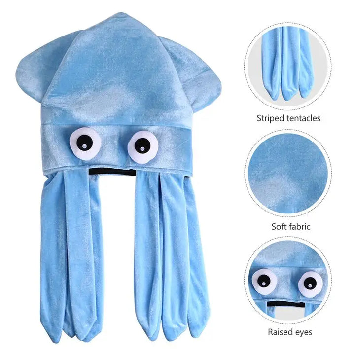 Halloween Octopus Hat Hood Funny Hat Couple Children Adult Crazy Party Hats Animal Hat Japanese Birthday Creative Gift Headdress