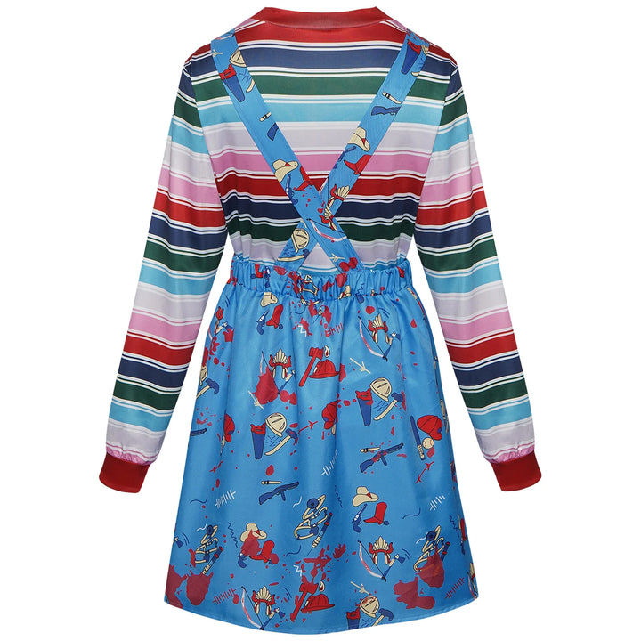 Halloween Baby Ghost Dress Horrible Bloody Dress Movie Cospaly Costume Day of The Dead Two-Piece Set Women Carnival Wear