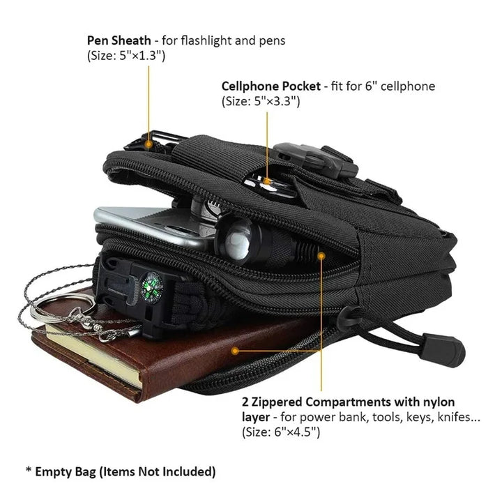 Mobile Phone Case Pouch Waist Bag Waterproof Nylon Multifunction Casual Men Waist Pack Male Small Bag