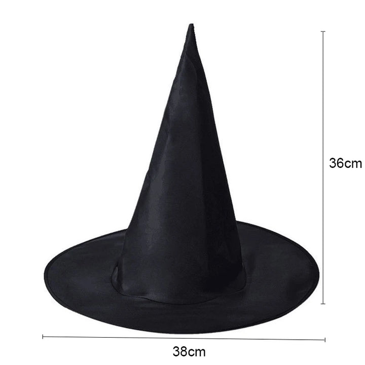 Halloween Witch Hat Black Folds Wizard Hats for Women Men Masquerade Party Carnival Costume Cosplay Props Halloween Decorations