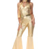 Halloween Vintage Party Costume – 70’s & 80’s Hippie Disco Jumpsuit | Retro Carnival, Music Festival & Dance Outfit for Men & Women.