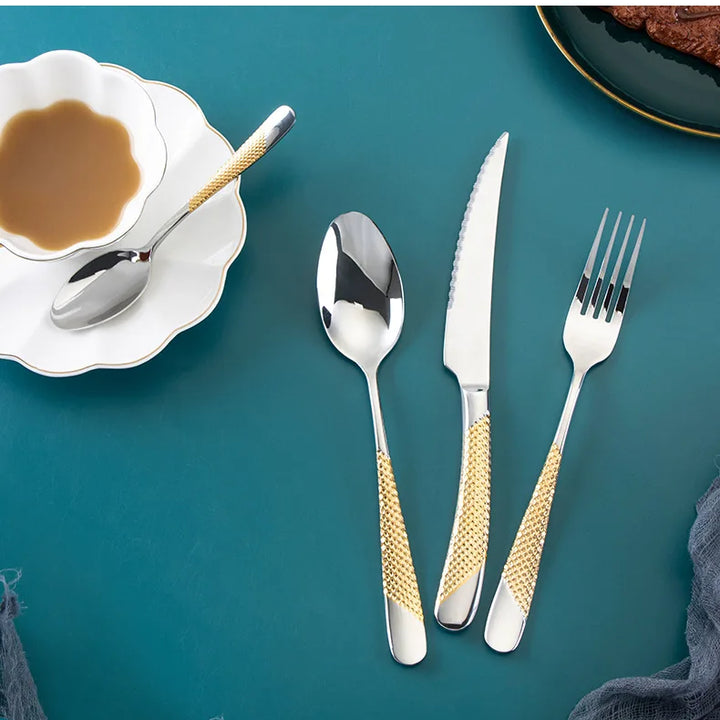Kitchen Tableware Cutlery Set  Cutlery Set Stainless Steel Luxury Dinnerware Fork Spoon Knife Western Dinner Set Gold