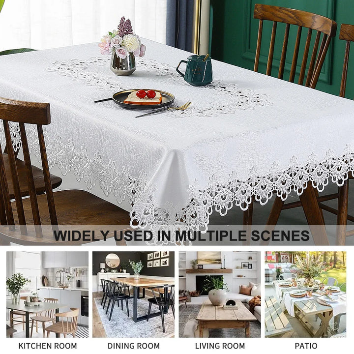 Elegance for Every Occasion
This white floral lace embroidered tablecloth adds a touch of sophistication to any setting. Waterproof, versatile, and perfect for dining tables, weddings, or home décor. ✨🍽️