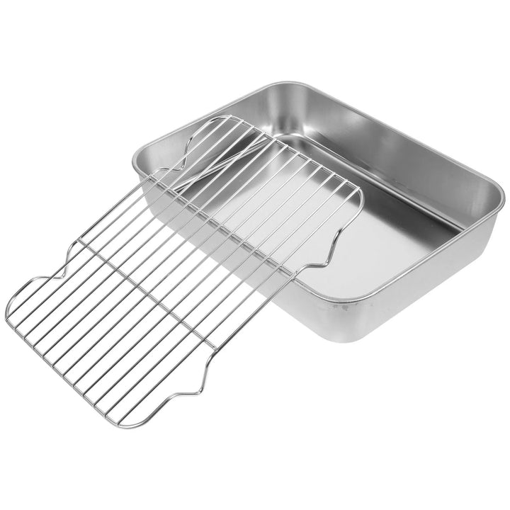 Stainless Steel Baking Tray Oven Pan Rack Cooling Mesh Cookie Plate Baking Dishes Roasting Pan Food Grade Wear Resistant