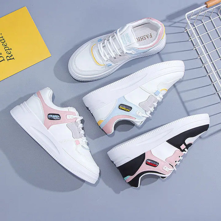 2023Women Sneakers PU Leather Women's Shoes White Platform Casual Sneaker Spring Summer Female Board Shoes Flats Ladies Trainers