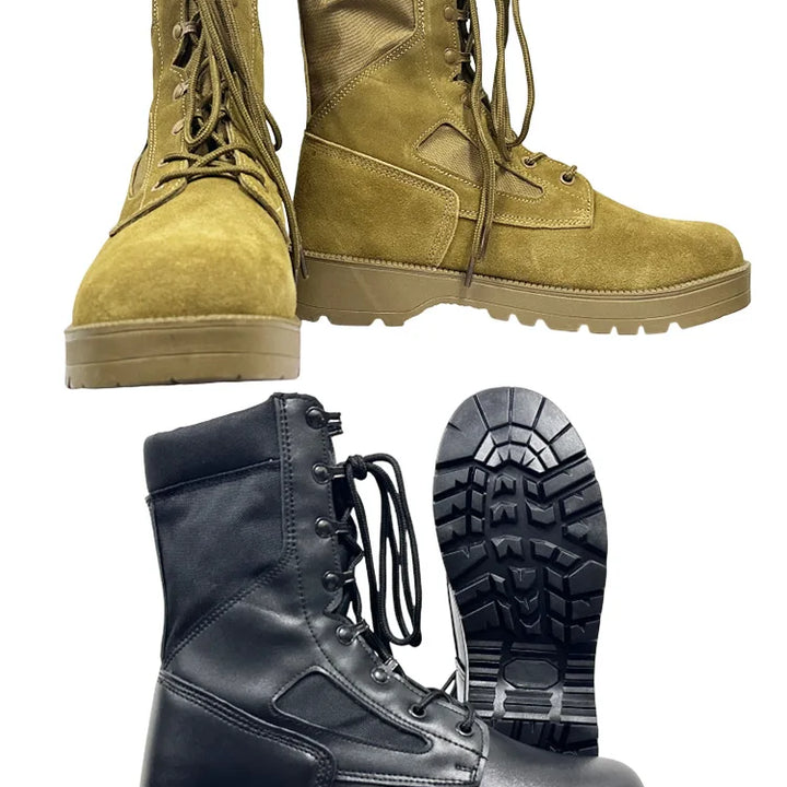 New Brand Leather Man Tactical Combat Boots Men Outdoor Hiking Desert Boots Breathable Male Ankle Boots