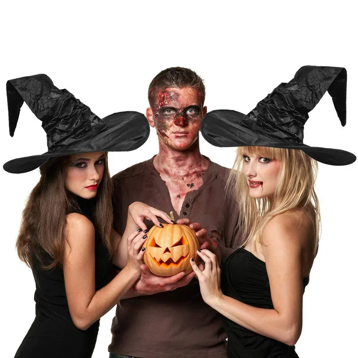 Halloween Witch Wizard Hat Party Costume Headgear Devil Cap Cosplay Props Decoration Accessories for Adult Women Men