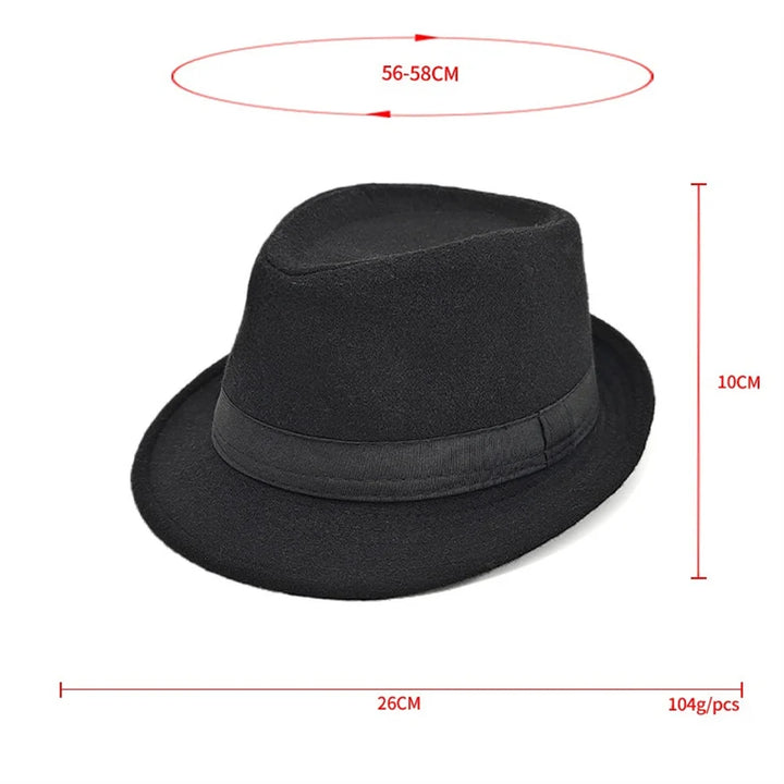 Unisex British Felt Jazz Hats For Middle Aged Men Bucket Hat Wool Fedoras Hat Autumn Winter Gentlemen Wedding Party Magic Caps