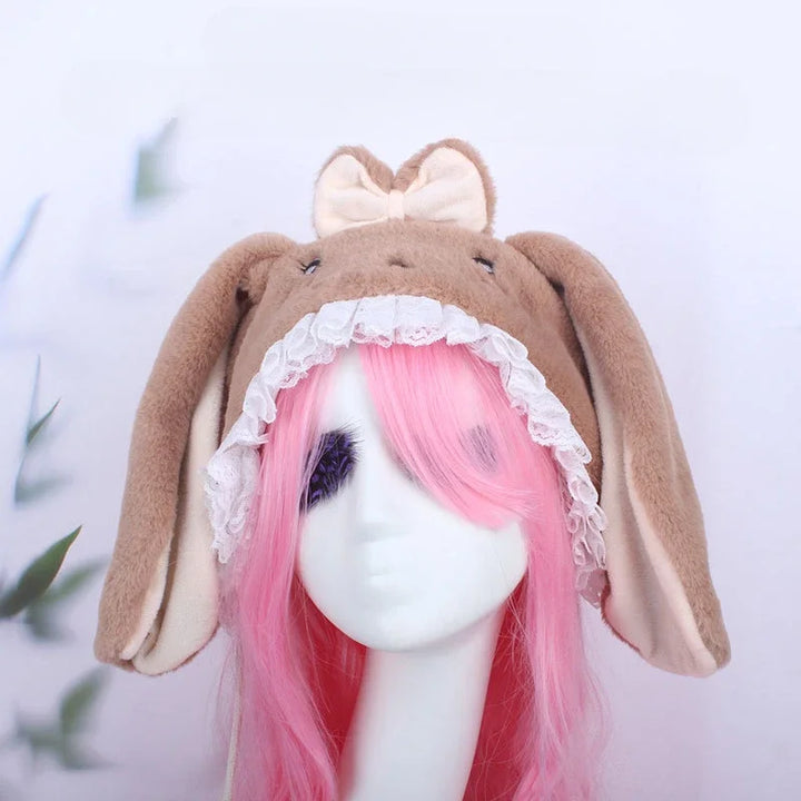 Halloween Girl Funny Headgear Cute Rabbit Ears Cap Warm Plush Pet Hat Christmas Cosplay Props Headwear Supplies