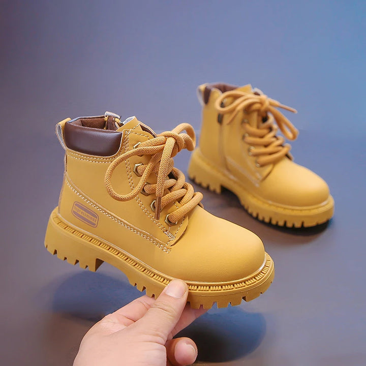 Kids Ankle Boots for Boys Girls 2025 New Autumn Toddler Hiking Boots Breathable Non-slip Korean School Shoes for Rainy Season
