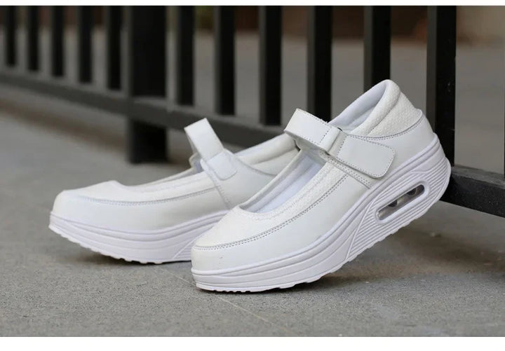 Women Fashion Vulcanized Sneakers Platform Solid Color Ladies Shoes Casual Breathable Wedges  Swing Shoes Ladies Walking Sneaker