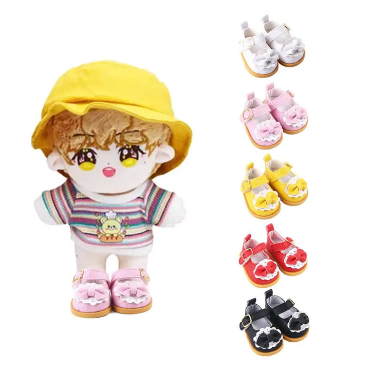 Kids Toy DIY Doll 14 Inches Cotton Doll 5.5cm Handmade Boots Mini Bow Shoes Doll Casual Shoes Doll Leather Shoes Doll Shoes