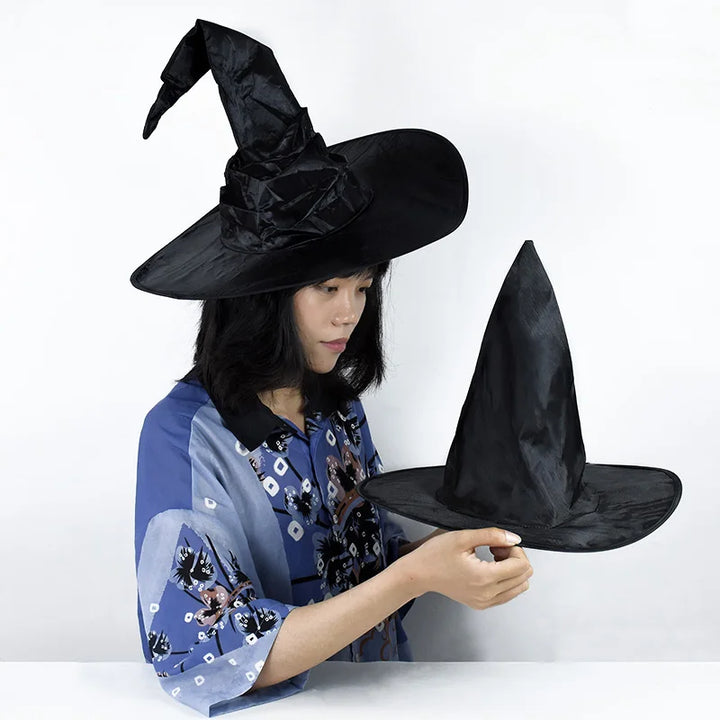 Halloween Witch Wizard Hat Party Costume Headgear Devil Cap Cosplay Props Decoration Accessories for Adult Women Men