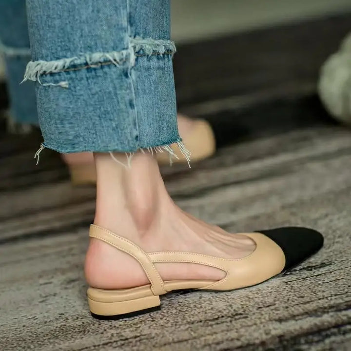 Summer new women's color blocked sandals Women NonSlip slipper Soft soled Leisure flat Comfort Low Heel Femme Thick Bottom Shoes