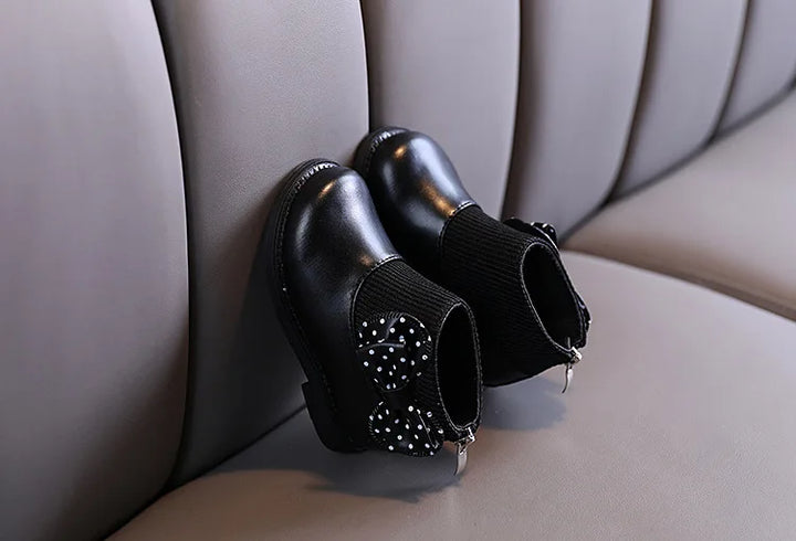 ботинки Kid Shoe Kid Plush Fashion Boots 2023 New Soft Leather Boot Versatile Ankle Boot Soft Soled Girl Boots Kids Cotton Boots