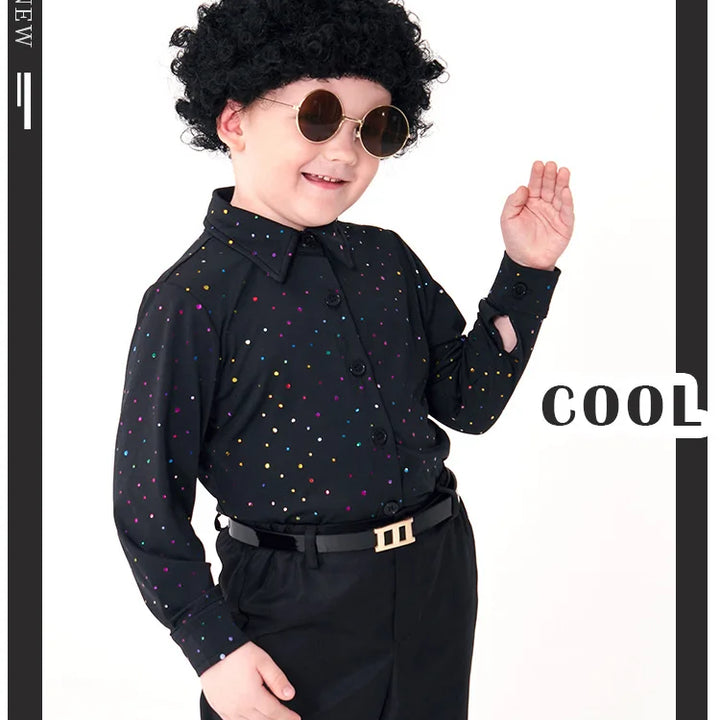 Kids’ 70s Disco Sequin Costume – Retro Hippie Singer Outfit for Halloween, Parties & Stage Performances"
✨ Shine under the spotlight with this dazzling 70s disco costume for kids! Featuring sparkling sequins and a retro hippie vibe🕺🏼
