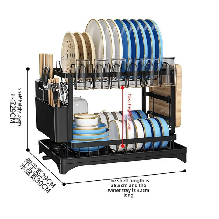 Kitchen utensil drain pipe drain storage rack countertop utensil drain, chopstick storage rack with cup holder