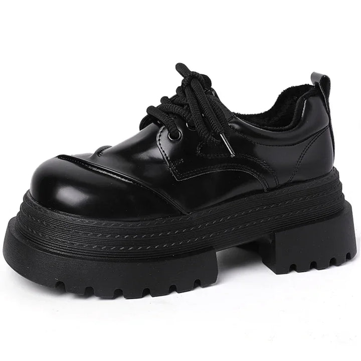 2025 Spring Women JK Mary Jane Shoes Fashion Lace Up Shoes Vintage Platform Elegant Thick Heel Shoes
