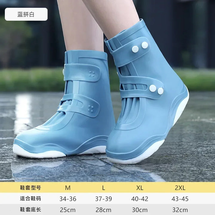Kids Rain Shoes Cover Non-Slip Thick Bottom Wearable Soft Sole Convenience Fold Portable Waterproof Toddler Rainboots Fashion