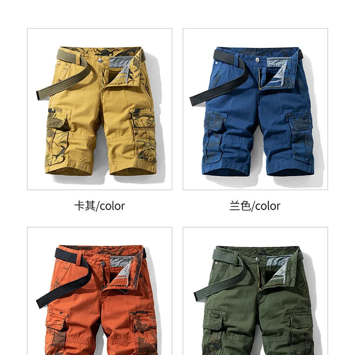 Summer Fashion Tooling Shorts for Men Casual Loose Cargo Shorts Outdoor Sport Pants Men Versatile Straight Cotton Short Trousers