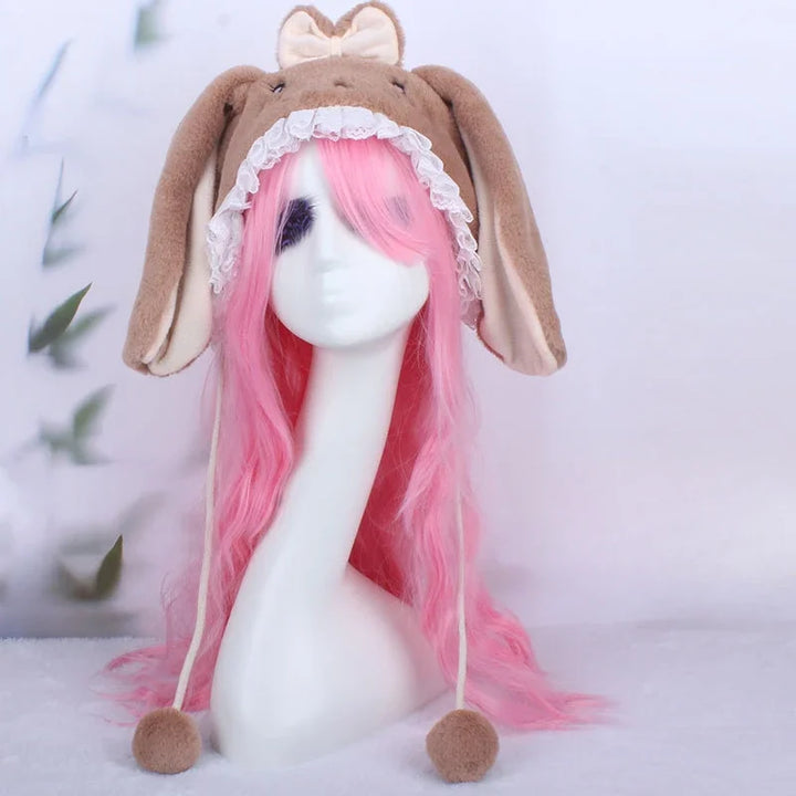 Halloween Girl Funny Headgear Cute Rabbit Ears Cap Warm Plush Pet Hat Christmas Cosplay Props Headwear Supplies