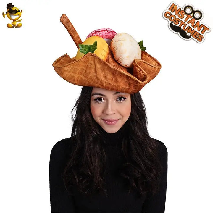 Zawaland Halloween Cosplay Hats Funny Wacky Hot Dog Pizza Caps Halloween Party Costume Accessories Adult Cactus Plants Hats