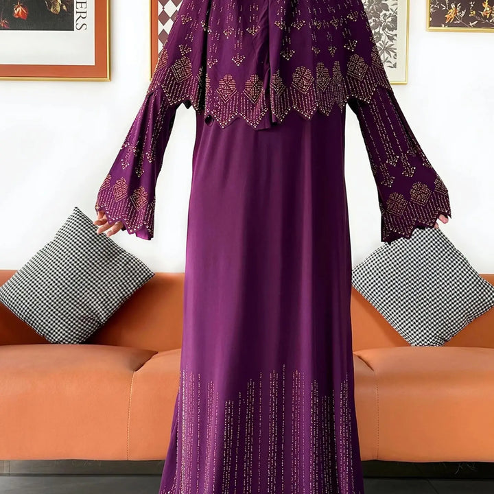 Two Piece Set Hijab Prayer Clothes Muslim Abaya Set Women Prayer Garment Dress Hijab Long Khimar Long Dress Sets Islamic Ramadan