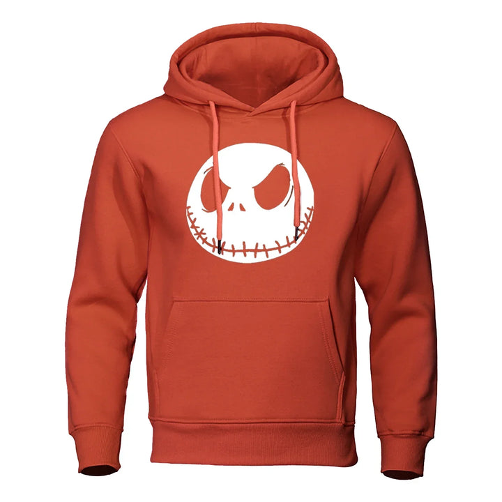Halloween Cute Big Mouth Head Printing Hoodie Men Oversize Loose Hoody Fashion Casual Streetwear Pullover Fleece Sweatshirt Man
