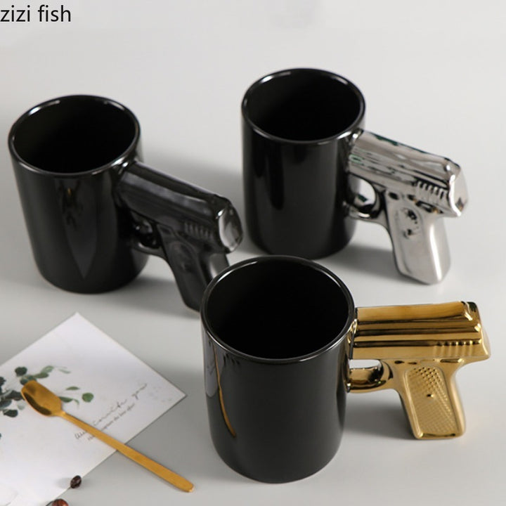 Creative Pistol Ceramic Mug Water Cup Coffee Mugs Milk Tea Cups Afternoon Tea Cup Milk Mugs Couple Breakfast Cups Tea Mugs