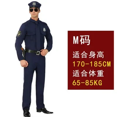 Halloween Policeman Costumes adult Party Carnival Police Uniform men Army Policemen Cosplay Clothing Sets Party Performance