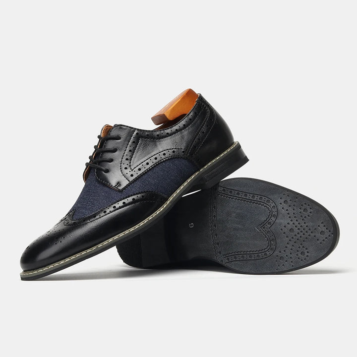 2025 New Brogue Dress Shoes Man Wedding Leather Social Shoe Male