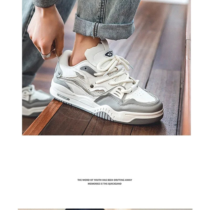 Men's Vulcanized Shoes Trendy Personalized Teenagers Casual Shoes Round Toe Lace-Up Plus Size Platform Shoes Men Shose For Sale