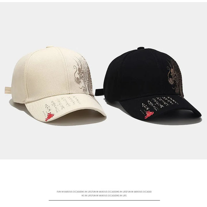 Chinese Style Dragon Pattern Baseball Hat For Men And Women, Versatile National Tide Cap, Hip Hop Hip Hop Skateboarding, Cool
