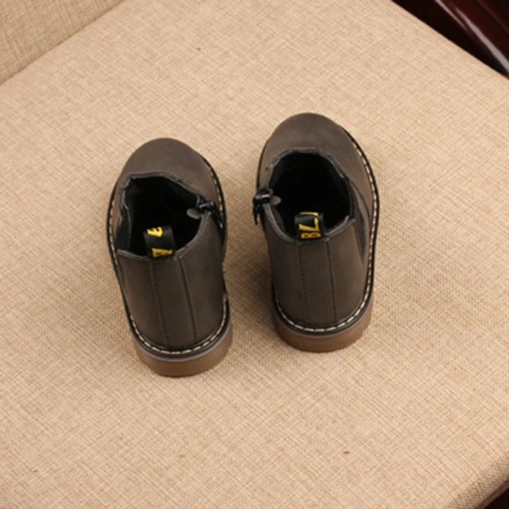 Retro Style Children Boots 2023 Autumn Winter Fashion Kids Solid Casual Cotton Shoes for Toddler Boys Girls Leather Boots