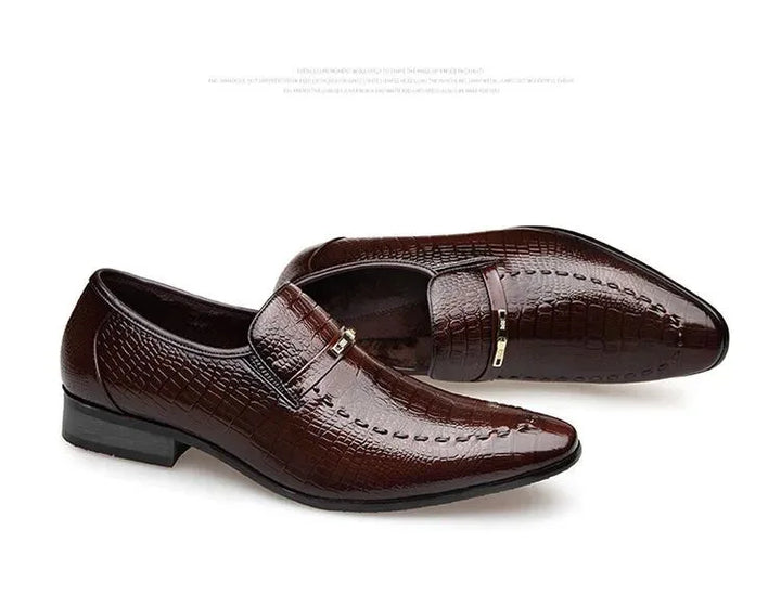 Mens PU Luxury Crocodile Pattern Men Business Dress Shoes Leather Casual Social Shoe Male Wedding Footwear Zapatos Hombre