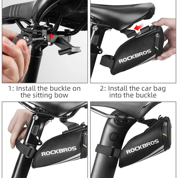 ROCKBROS Bike Bag Portable Reflective Saddle Bag Tail Seatpost Nylon Bicycle Bag MTB Road Bike Bag Panniers Bicycle Accessories