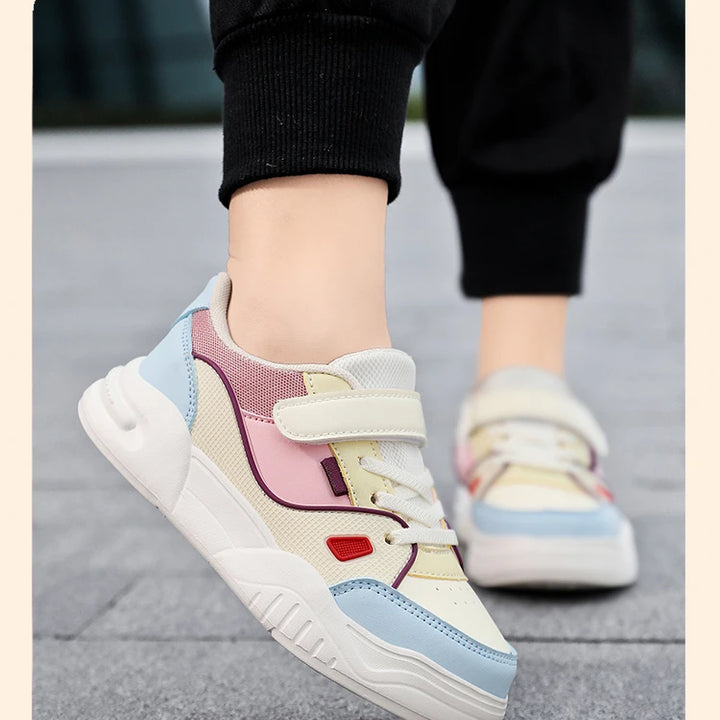 Kids Spring Sneakers Girls School Casual Shoes Outdoor Breathable Running Shoes Light Soft Tenis Pink Non-slip Children Shoes