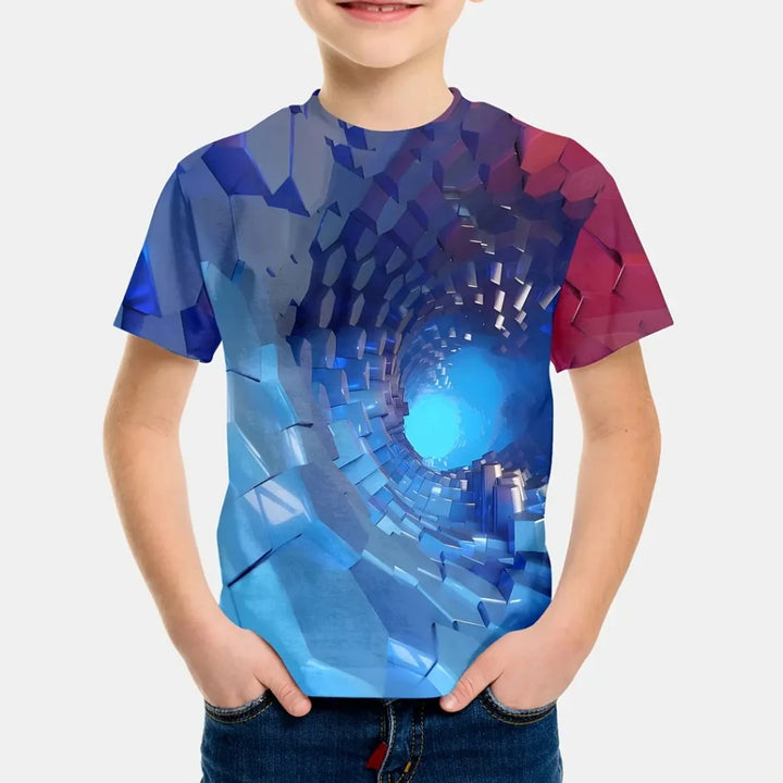 2025 Kids Clothes Fashions Beautiful Starry Sky Printing Crew Neck Short Sleeves Graphic T Shirts Outdoor Clothes for Children