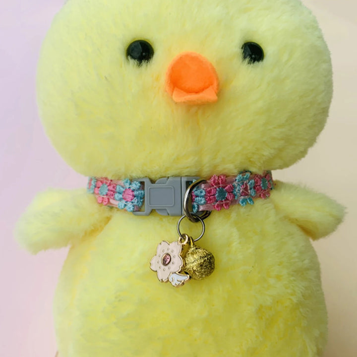 Pet Collar With Bell Cartoon Footprint Colorful Dog Puppy Kitten Collar Adjustable Safety Bell Ring Necklace Pet Accessories 1Pc