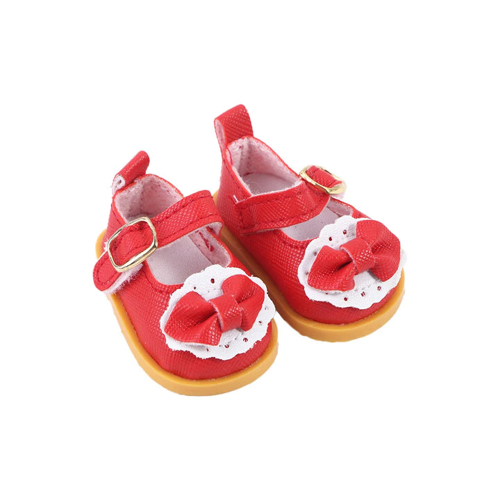 Kids Toy DIY Doll 14 Inches Cotton Doll 5.5cm Handmade Boots Mini Bow Shoes Doll Casual Shoes Doll Leather Shoes Doll Shoes