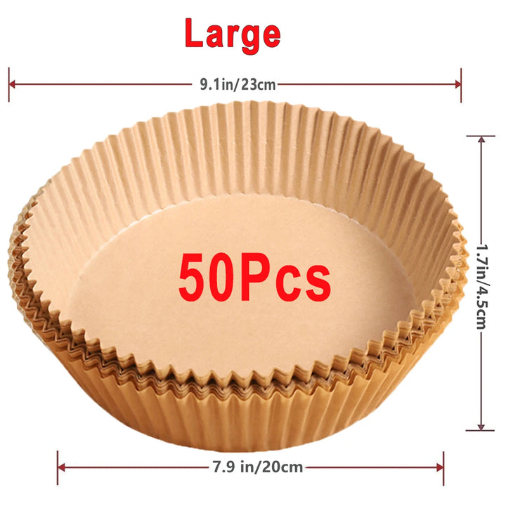 🍽️ Mess-Free Air Frying Made Easy!
🔥 50/100pcs Non-Stick Air Fryer Liners – Keep your basket clean, no scrubbing needed!
✅ Heat-resistant, grease-proof & food-safe
🧁 Perfect for baking, roasting & more
Fits most round air fryers – just use & toss!