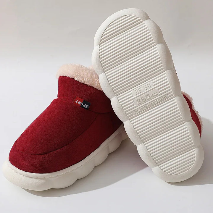 Shevalues Winter Fuzzy Men Shoes Fluffy Plush Men House Shoes Fashion Outdoor Antiskid Men Cotton Shoes Platform Fur Men Shoes