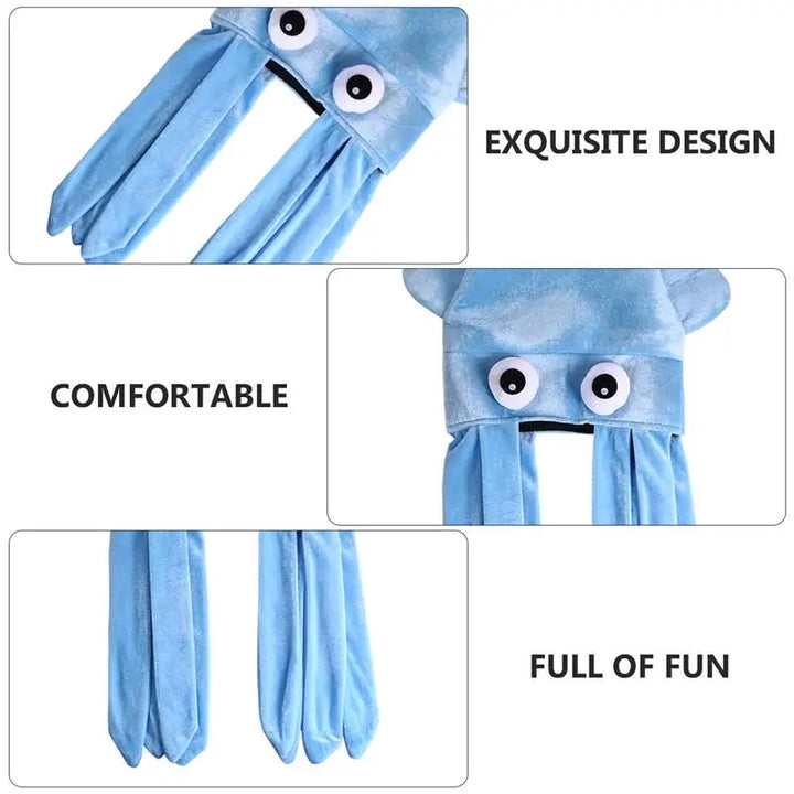 Halloween Octopus Hat Hood Funny Hat Couple Children Adult Crazy Party Hats Animal Hat Japanese Birthday Creative Gift Headdress